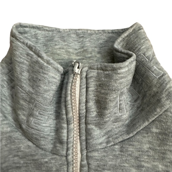 Nike Vintage swoosh Logo Sweatshirt 1/4 Zip Top XL Light Gray - Picture 2 of 12